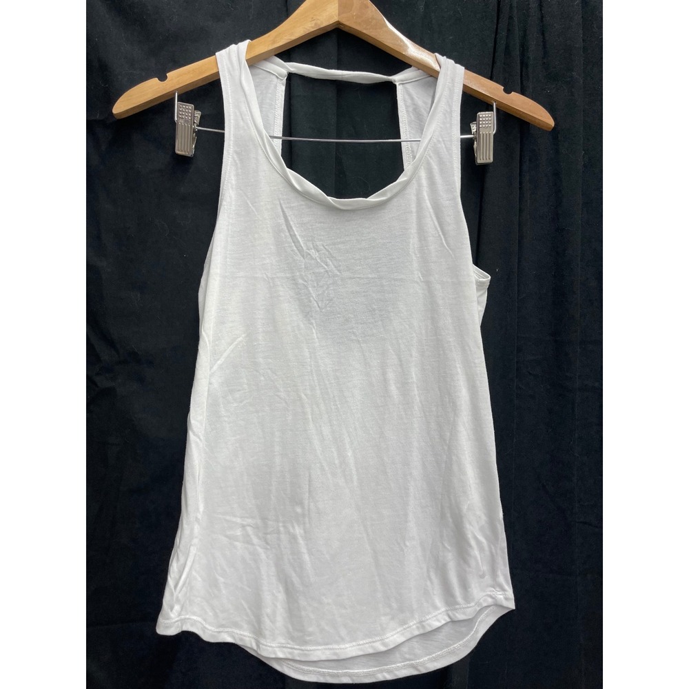 Nike Dri-FIT Tank Top White Open Back Scoop Neck Athletic Shirt XS 0728019